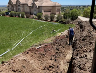 Ground excavation work for electrical lines