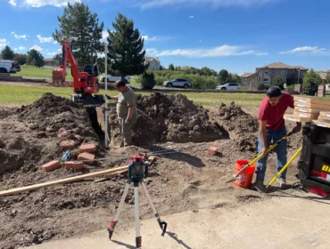 Ground excavation work for electrical lines